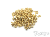 Kit complet de vis acier nitride doré pour X-Ray XB8 2022 (145pcs) T-Work's