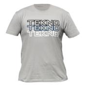 T-SHIRT GRIS CLAIR - MOTIF TRIPLE LOGO TEKNO-RC