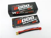 Accus Stick 8000mAh 150C Graphène 7.4V 2S2P - PK4mm WS-LINE