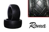 Pneus TT 1/8 Roma Soft sur jantes blanches (2) HOT-RACE