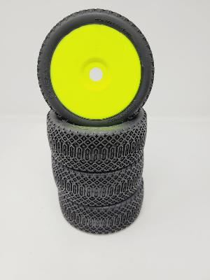 PNEUS FLEXY GOMME N35 MONTÉS SUR JANTES JAUNES (4) - NEUF GRP