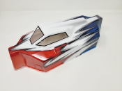CARROSSERIE EB48 2.x ROUGE/BLANC/BLEU PEINTE POUR EB48 2.0 - 2.1 - 2.2 TEKNO-RC