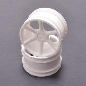 Jantes arriere 2WD/4WD blanche JC 6 rayons 2.2 hex. 14mm CAT 2K (2) CORE RC