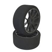 Pneus mousse Avant/arriere GT8 Rally-game sur jantes noir