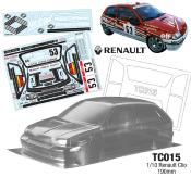Carrosserie 1/10e CLIO "Vive le Sport" phase1 190mm (non peinte) TEAM-C