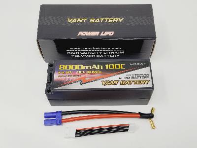 ACCU Lipo 8000 mAh 100C 14.8V 4S pk 5mm VANT Battery