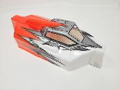 CARROSSERIE EB48 2.x BLANC/SILVER/ROUGE FLUO PEINTE POUR EB48 2.0 - 2.1 TEKNO-RC