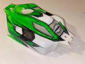 Carrosserie VISION THERMIQUE pour Associated RC8B3.1/2 - Blanc/Vert Fluo