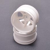 Jantes arriere 2WD/4WD blanche JC 6 rayons 2.2 hex. 14mm CAT 2K (2) CORE RC