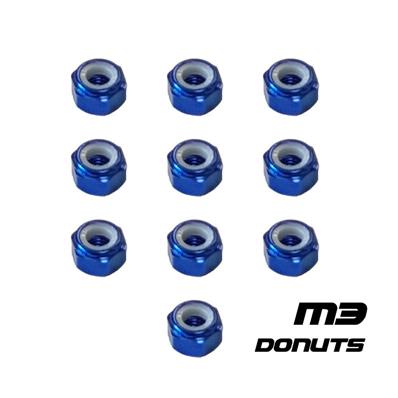 Ecrous nylstop M3 aluminiums (10) DONUTS RACING