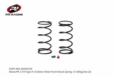 Ressorts d'amortisseurs avants rouges/verts (12.8-13mm) 0.120kg/mm (2) PR RACING