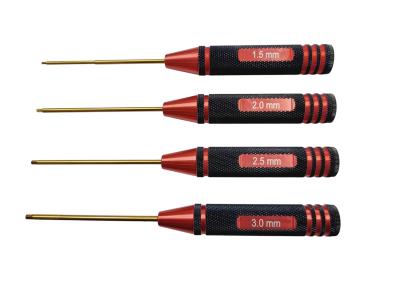 Lot de 4 Tournevis Hexagonal 1.5/2.0/2.5/3.0mm Noir/Rouge WS-LINE