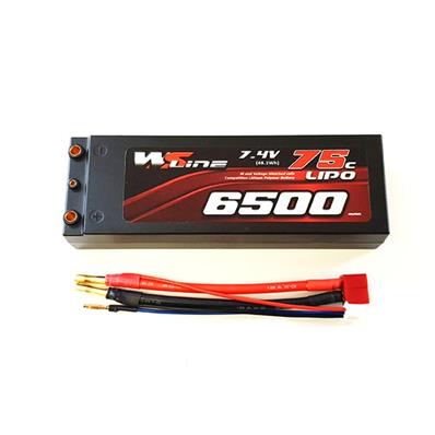 Accu Lipo 6500 75c 2s 7.4v (Prise PK 5mm) 2S2P WS-LINE