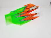 CARROSSERIE EB48 2.0 BLANC/ORANGE FLUO/VERT FLUO PEINTE POUR EBB48 2.0 - 2.1 TEKNO-RC