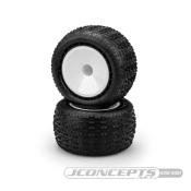 Pneus Truck "Swaggers" gomme Pink montés/collés sur jantes BLANCHES truck 2.2" J-CONCEPTS