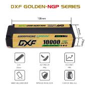 Lipo Batterie 2S 7.6V 10000mAh 150C Gold-NGP 5mm avec cordon DEAN DXF-POWER