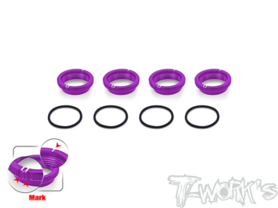 Molettes d'amortisseurs 16mm Longues (+11mm) ( AE/Mugen/Kyosho/SWORKZ/Infinity/HN ) (4) (choix de couleur) T-WORK'S