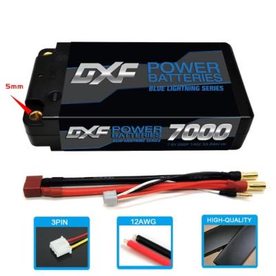 Lipo Batterie 2S 7.6V SHORTY 7000mAh 140C Blue Lightning Series 5mm avec cordon DEAN DXF-POWER