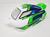 CARROSSERIE VS2 BLANC/VERT FLUO/BLEU METAL PEINTE POUR HOBAO VS2