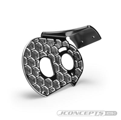 Plaque fixation moteur arriere NOIR "nid d'abeille" pour RC10 JCONCEPTS