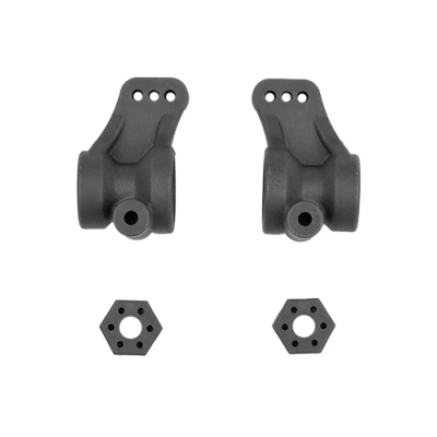 Fusées arrières et hexagones de roues plastiques rétro gris (2+2) RB10 TEAM-ASSOCIATED