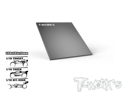 Planche de stand aluminium spéciale 1/10e TT (393x338x10mm) (590g)  T-WORK'S