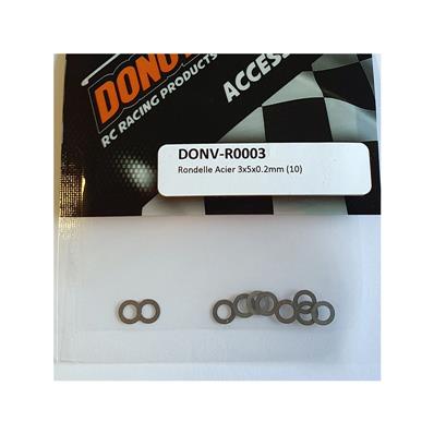 Rondelles acier 3x5x0.2mm (10) DONUTS RACING