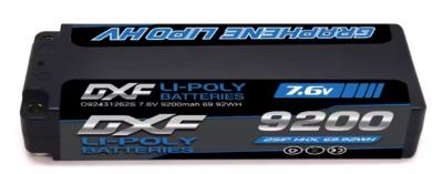 Lipo Batterie 2S 7.6V 9200mAh 140C 5mm avec cordon Deans Gray DXF POWER