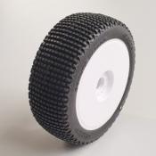Pneus Donuts-Racing GRIP montés-collés sur jantes blanches M5 Ultra-soft (la paire)