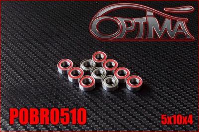 OPTIMA - Roulements 5x10x4mm flasqués étanches (10)