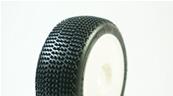 Pneus 1/8e "Looper" montés-collés Soft T3 sur jantes blanches