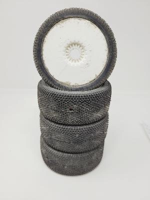 PNEUS MAGMA 2.0 GOMME BLEU MONTÉS SUR JANTES BLANCHES (4) - 20% D'USURES 6-MIK