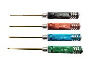 Lot de 4 Tournevis Hexagonal embout "Gold Titanium" 1.5/2.0/2.5/3.0 mm (black/red/blue/green) WS-LINE