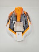 CARROSSERIE VS2 BLANC/GUN METAL/ORANGE FLUO PEINTE POUR VS2 HOBAO RACING