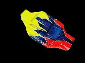 Carrosserie "JC P2" Jaune Fluo/Bleu nuit/Rouge Fluo pour TEKNO NB/EB48 WS-LINE