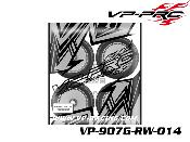 Pneus 1/8e Truggy Recreational montés-collés sur jantes blanches (4) VP-PRO