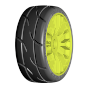 PNEUS "T03 REVO" Monté sur Nouvelle Roue 20 Rayons FLEX Jaune - 1 Paire (dureté au choix) GRP