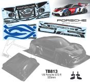 Carrosserie 1/8e PORSCHE GT3 R avec aileron non-peinte TEAM-C