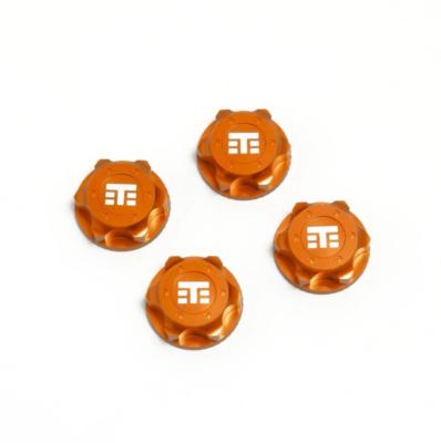 Ecrous de roues fermés ORANGE logo "T" (4) TEKNO-RC