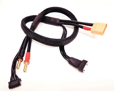 Câble de charge Lipo 4S XT90 + prise d'équilibrage pour sortie charge PK 4 mm (60cm) WS-Line