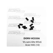 Vis sans têtes M3x6 Acier H45 (10) DONUTS RACING