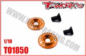 Rondelles d'ailerons V2 aluminiums pour 1/10e TT oranges