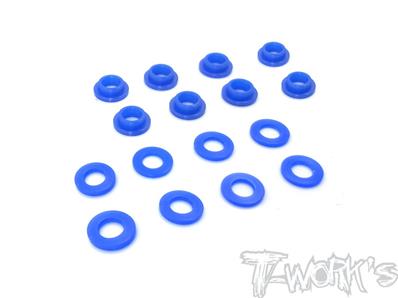 Kit de bagues d'amortisseurs bleues téflonnées pour MBX8/7R/7/7GT/8E T-WORK'S