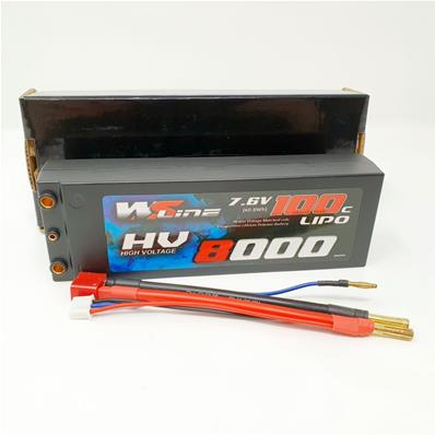 Accu Lipo Stick 8000 100C 2S 7.6v HV (prise PK 4mm) 2S2P WS-LINE