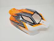 CARROSSERIE VS2 BLANC/GUN METAL/ORANGE FLUO PEINTE POUR VS2 HOBAO RACING