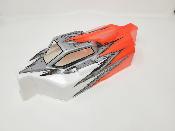 CARROSSERIE EB48 2.x BLANC/SILVER/ROUGE FLUO PEINTE POUR EB48 2.0 - 2.1 TEKNO-RC
