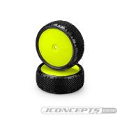 Pneus Pin Swag 4wd Avant montés-collés sur jantes JAUNES - gomme Pink - J-CONCEPTS