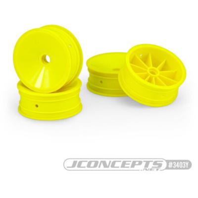 Jantes MONO Avant Jaune pour roulement RC10, RC10B2, RC10B3 2.2" (4) J-CONCEPTS