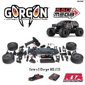 GORGON 4X2 MEGA 550 Brushed Monster Truck EN KIT avec batterie et chargeur, NOIRE - ARRMA
