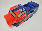 CARROSSERIE ET48 2.x ROUGE FLUO/SILVER/BLEU NUIT PEINTE POUR ET48 2.0 - 2.2 TEKNO-RC